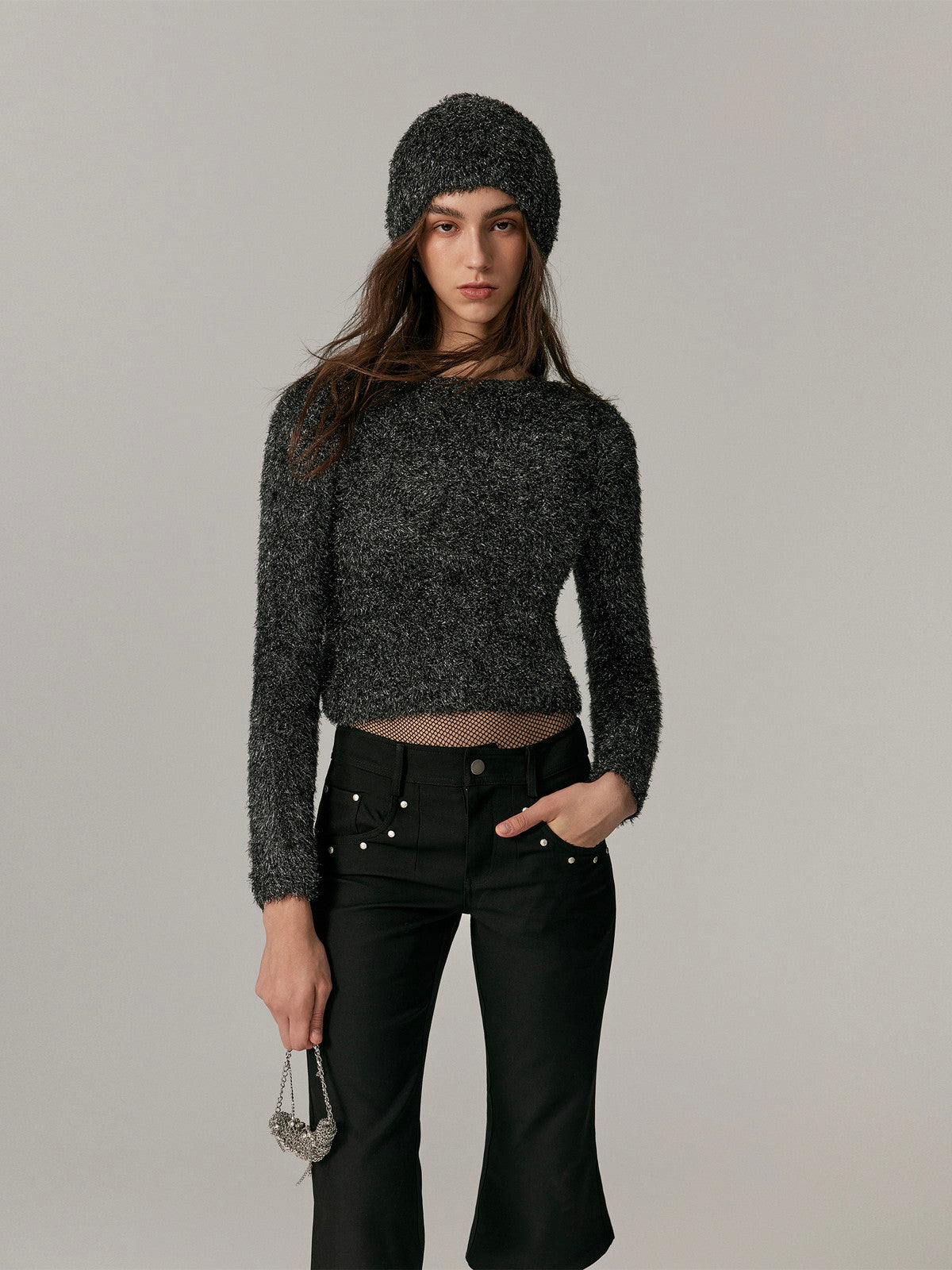 Slim Simple Retro Bi-Color Knit