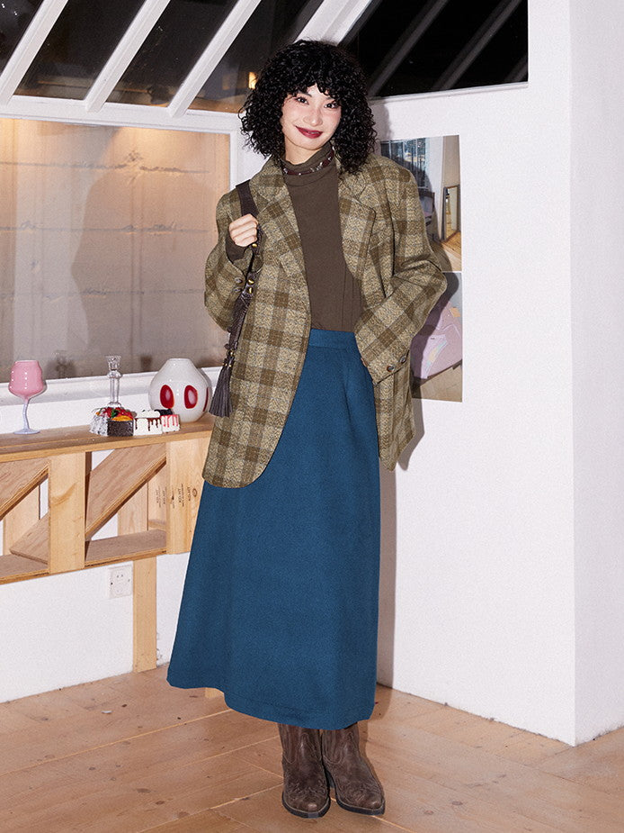 Checked Retro Oversize Casual Chic Jacket