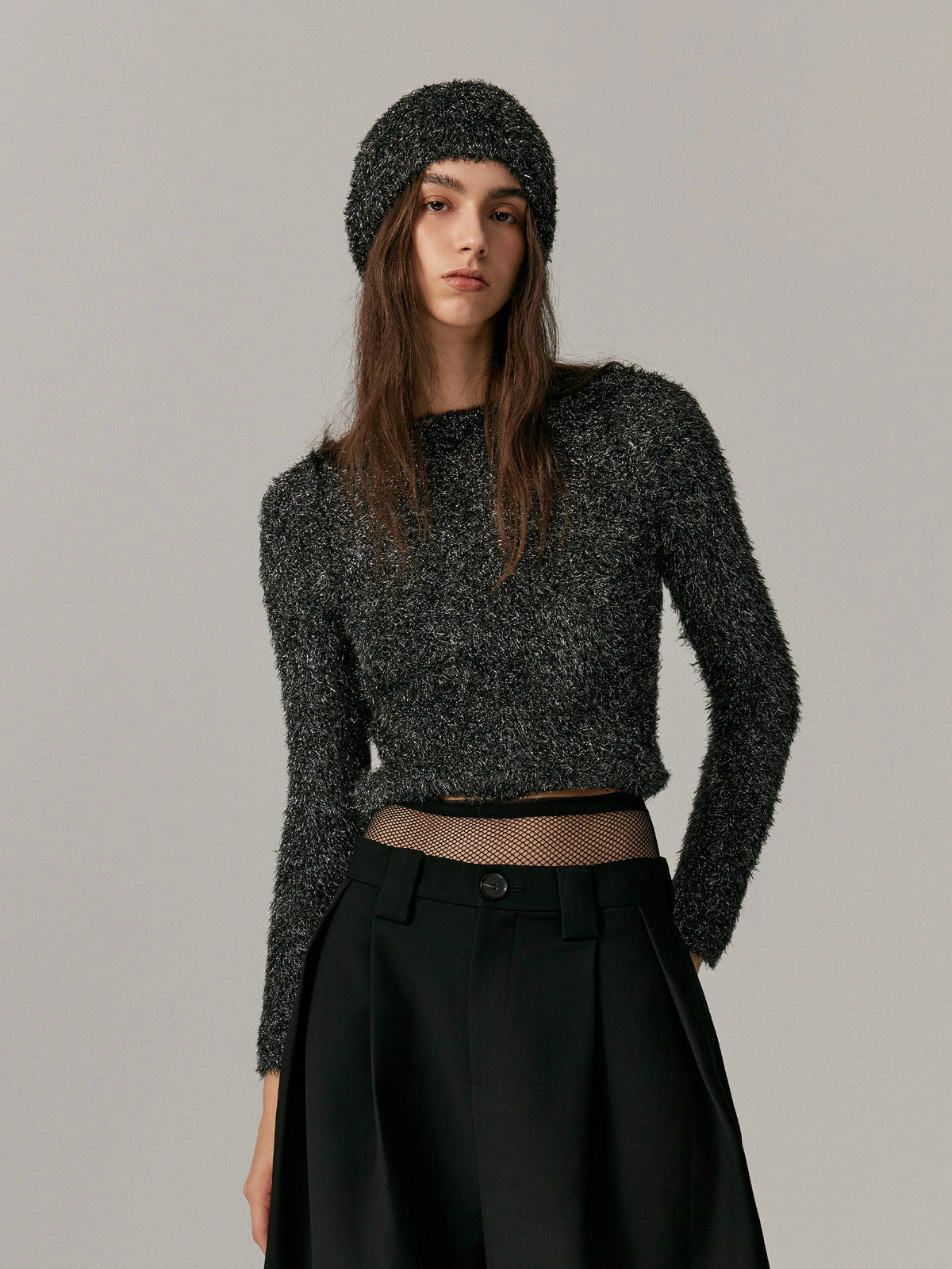 Slim Simple Retro Bi-Color Knit