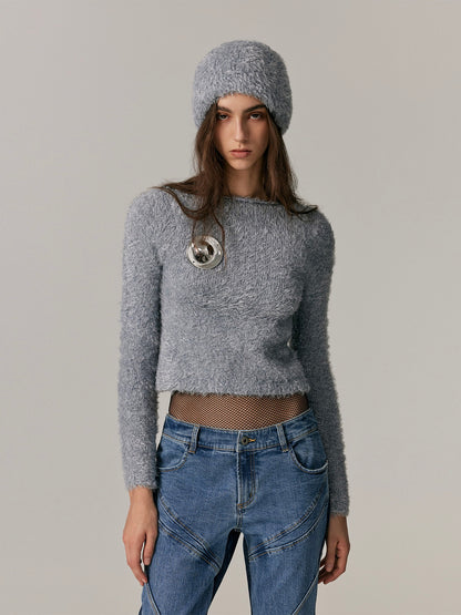 Slim Simple Retro Bi-Color Knit