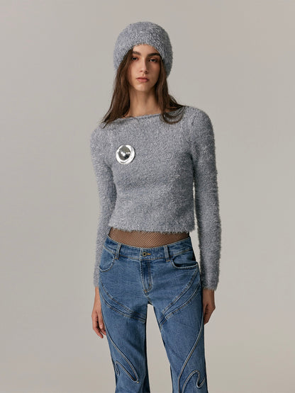 Slim Simple Retro Bi-Color Knit