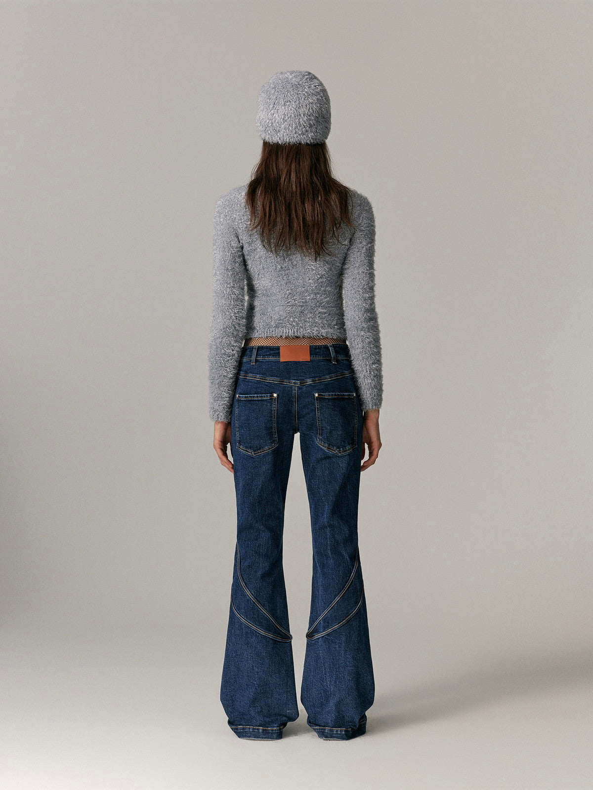 Slim Simple Retro Bi-Color Knit