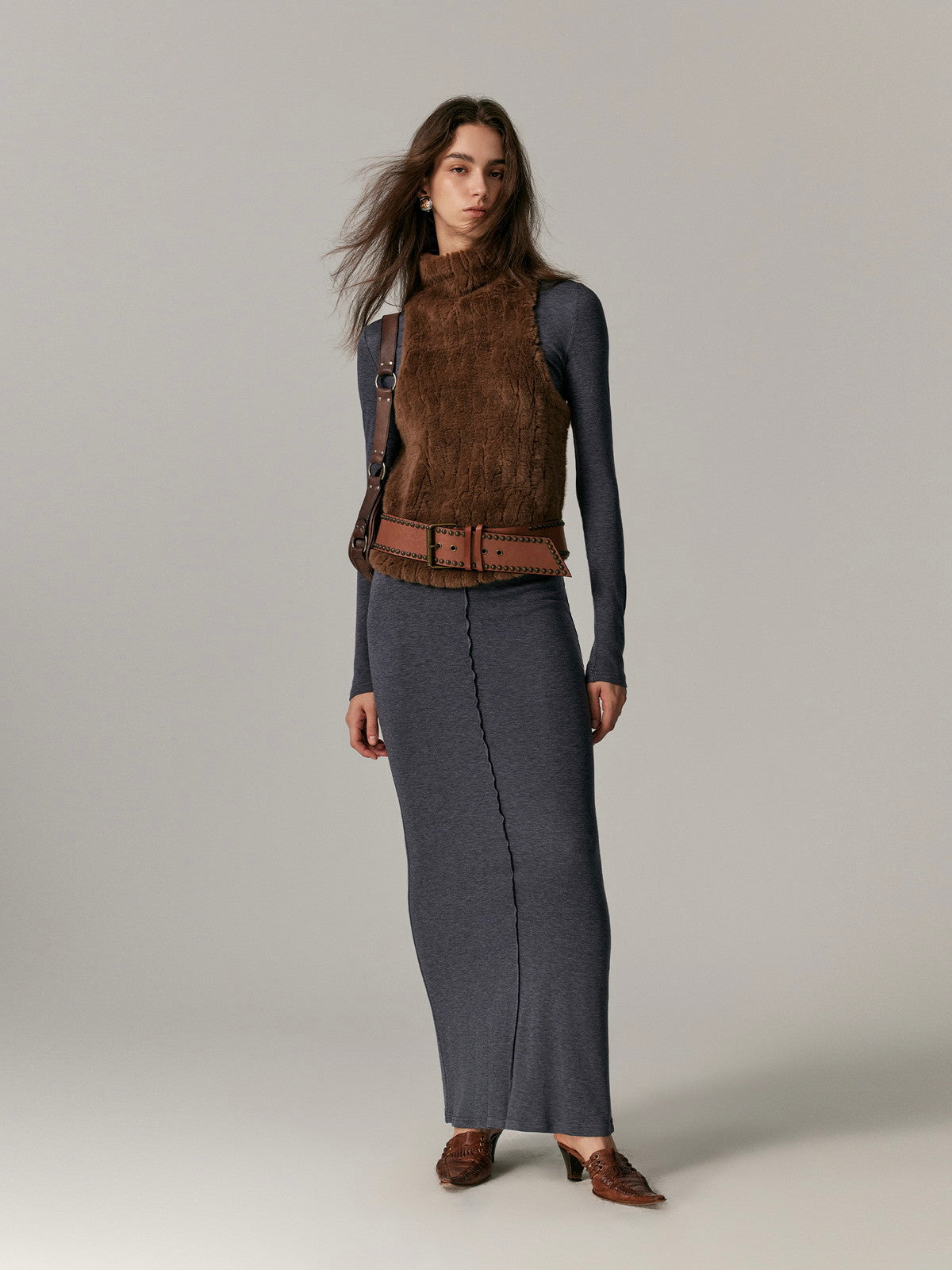 American-Sleeve Knit Fur Knit