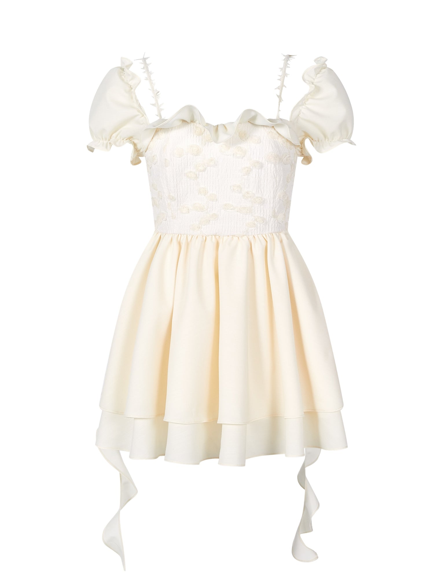 2Way Ruffle Tiered Embroidery Mini-One-Piece