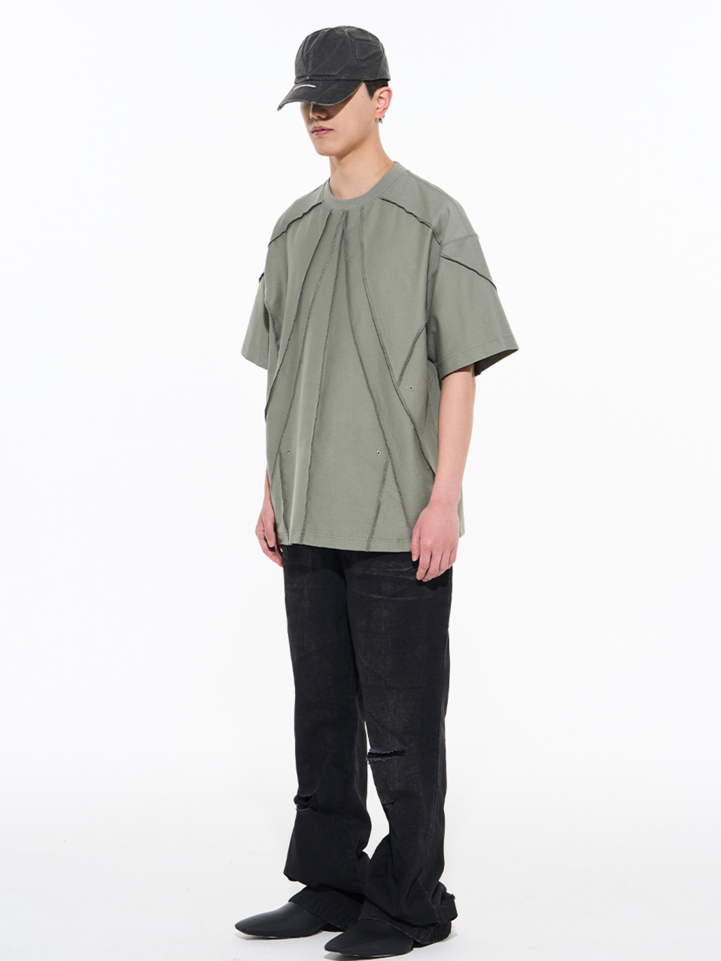 Stitch Line Casual Oversize T-Shirt