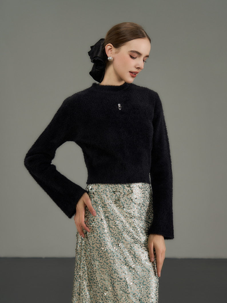 Knit Chic Simple Classy Tops＆Skirt