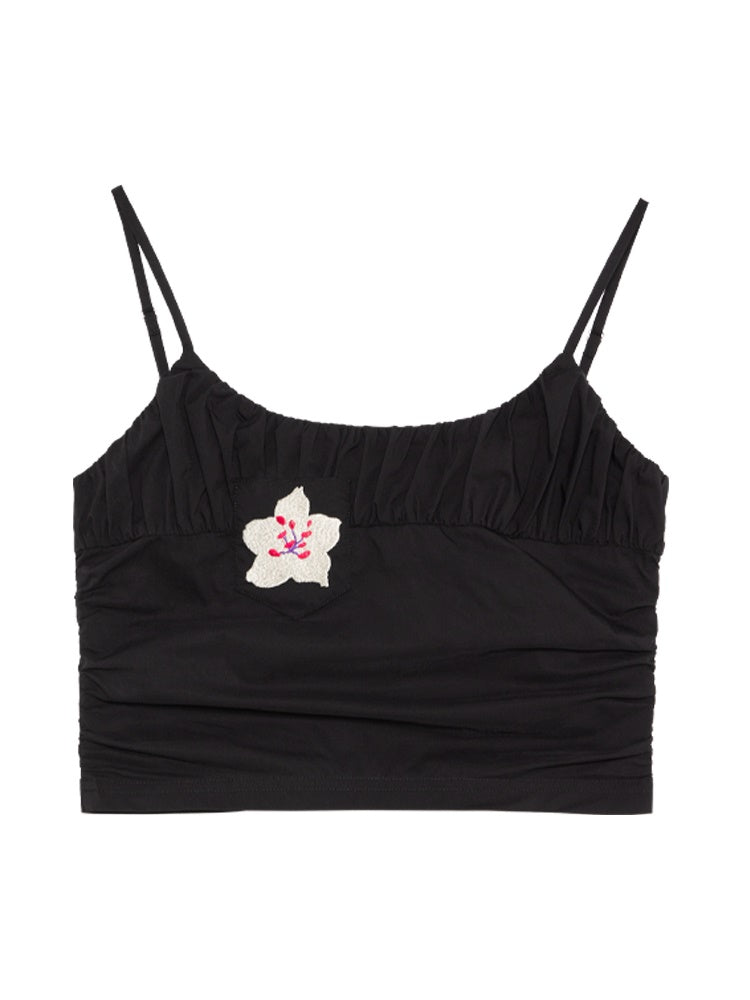 Sammeln Sie Crumping Flower Croppde Camisole