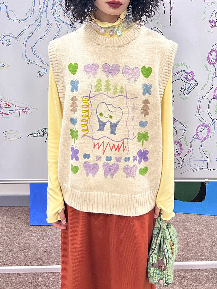 Nichi Tooth Knit Fancy Vest