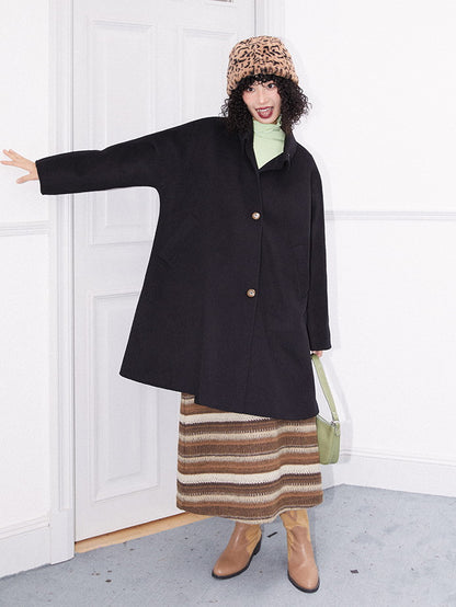 Middle Plain Sinple Wool-Coat