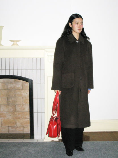 Wool Long Chic Simple Soutiencollar-Coat