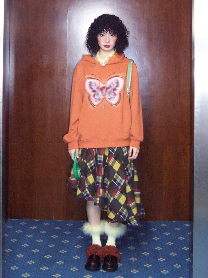 Sweat Retro Butterfly Casual Sweat à sweat surdimensionné