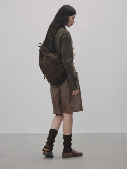 Leather Vintage Shoulder-Bag Backpack – ARCANA ARCHIVE