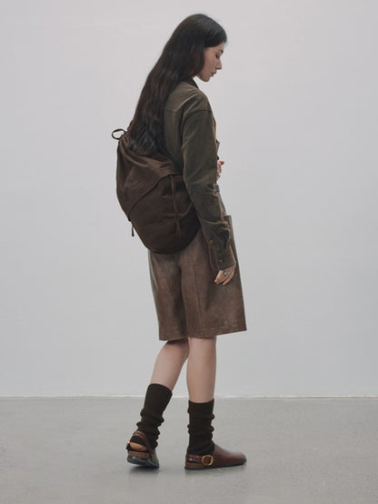 Leather Vintage Shoulder-Bag Backpack