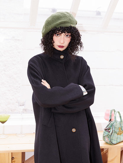 Middle Plain Sinple Wool-Coat