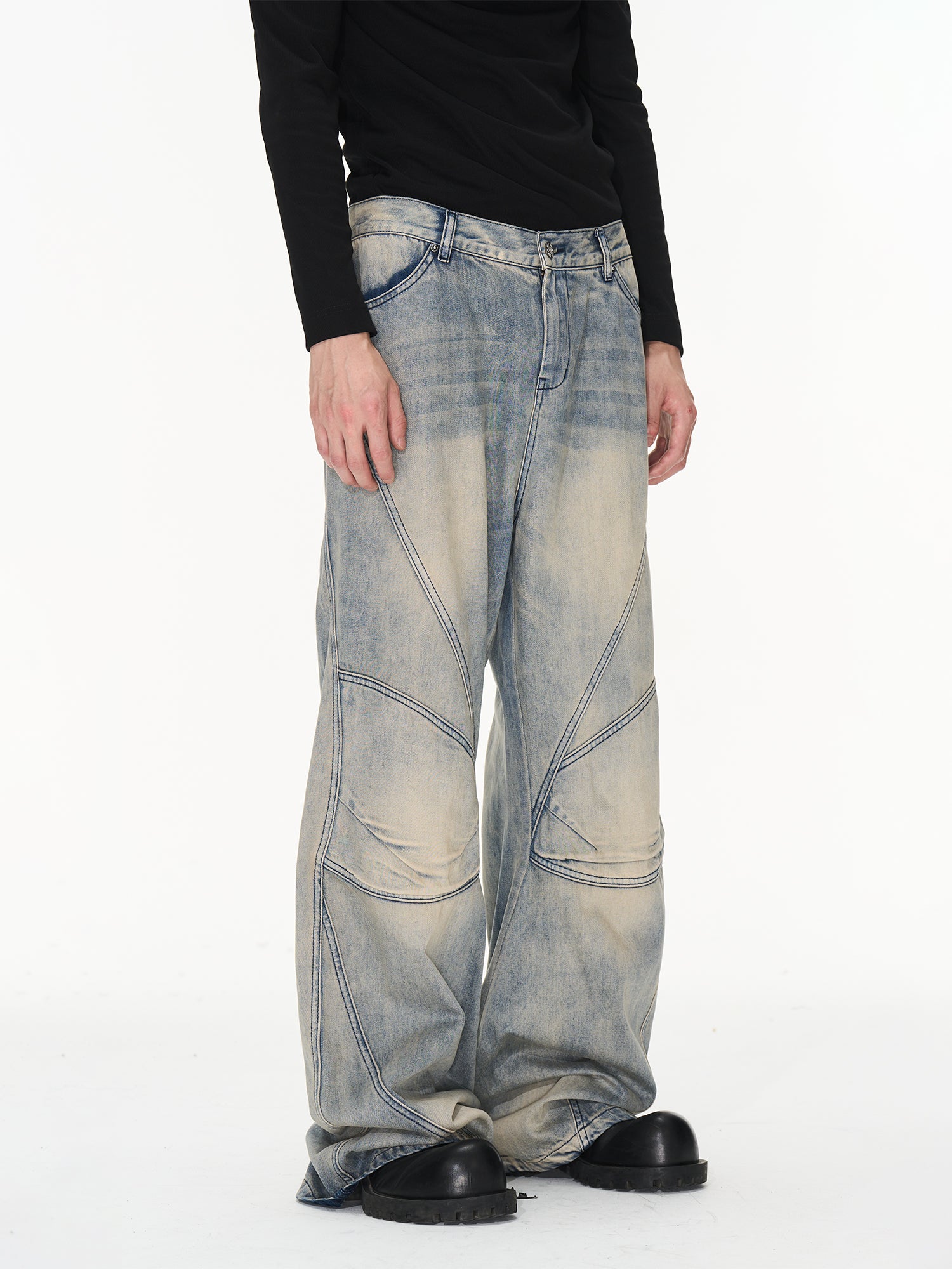 Faded-denim retro vintage flare-pants – ARCANA ARCHIVE