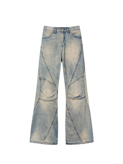 Pantalon large de jean fané