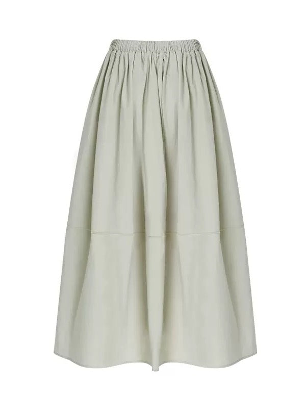 One-shoulder Niche Strap Top &amp; Gather Long Skirt