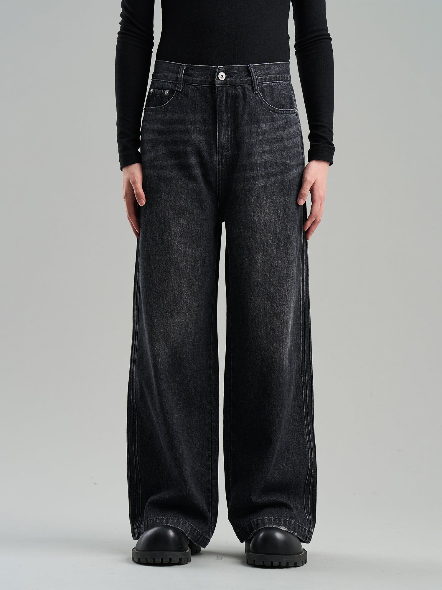 Denim Straight Wide Casual Pants