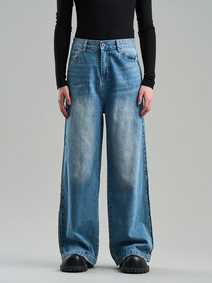 Denim Straight Wide Casual Pants