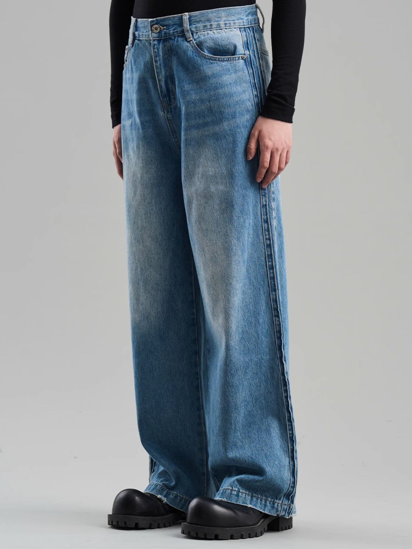 Denim Straight Wide Casual Pants