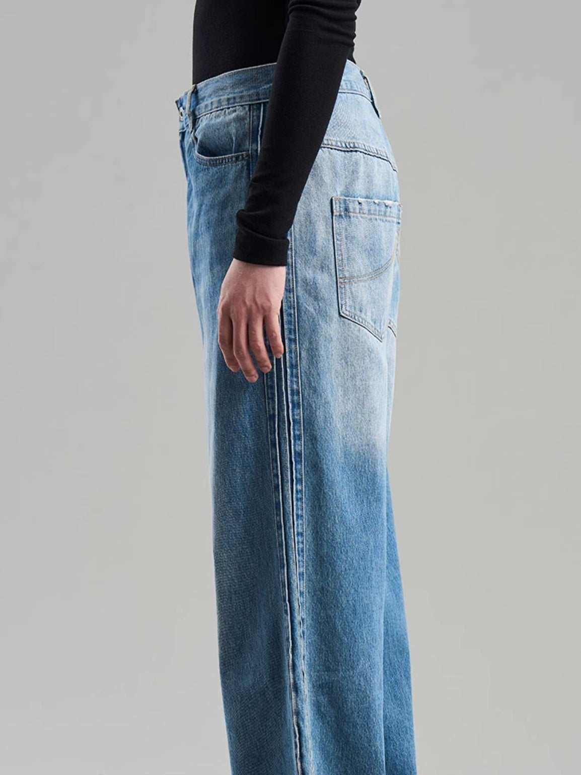 Pantalon décontracté en jean droit