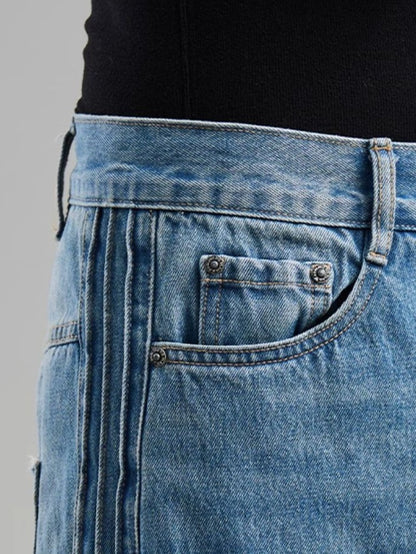 Pantalon décontracté en jean droit