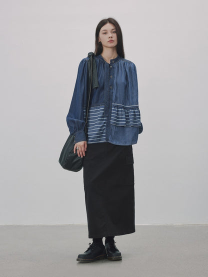 Stripe Border Asymmetri Nichi Hemd