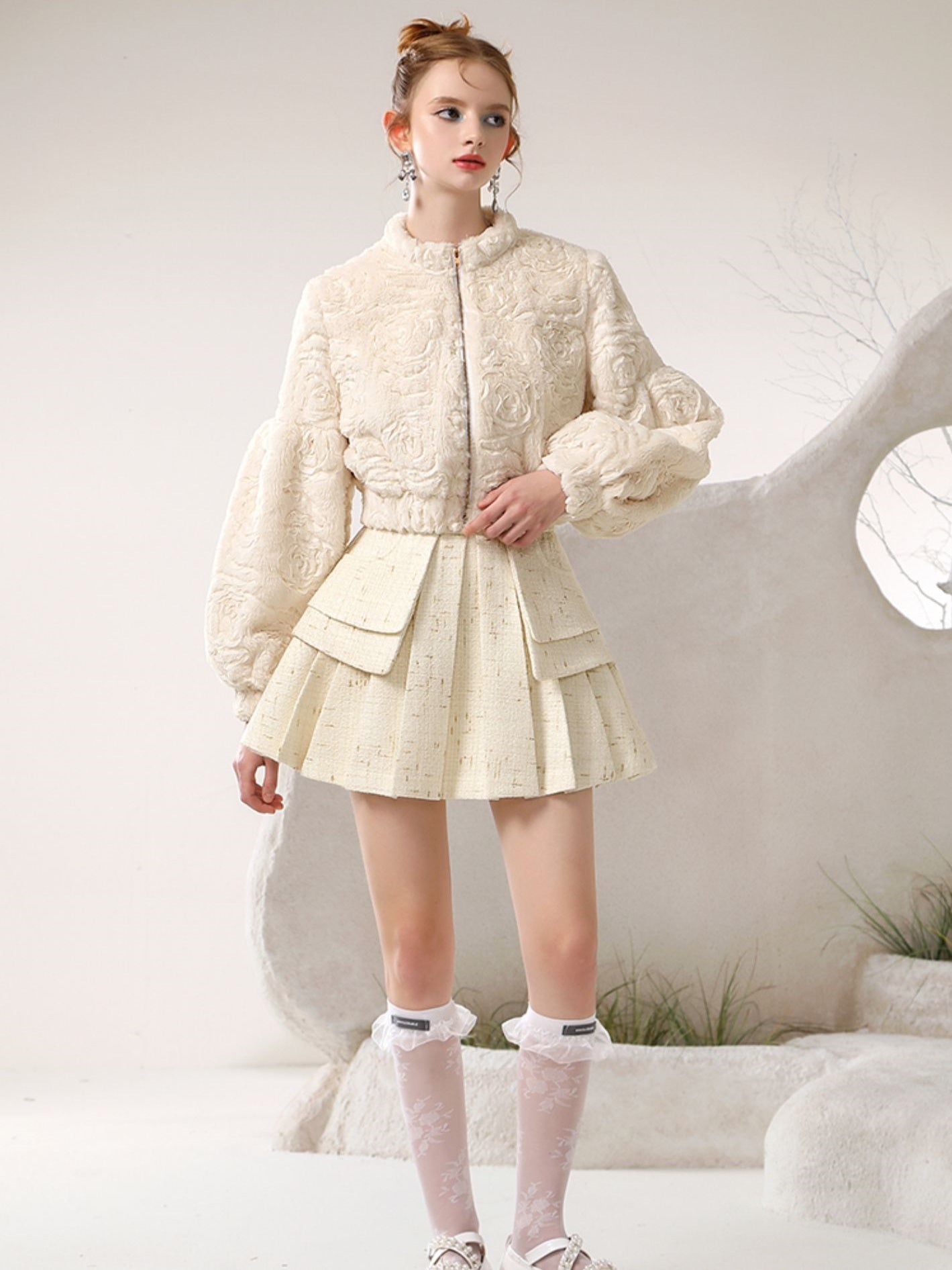 Box-Pleats Flare Feminine Mini-Skirt – ARCANA ARCHIVE