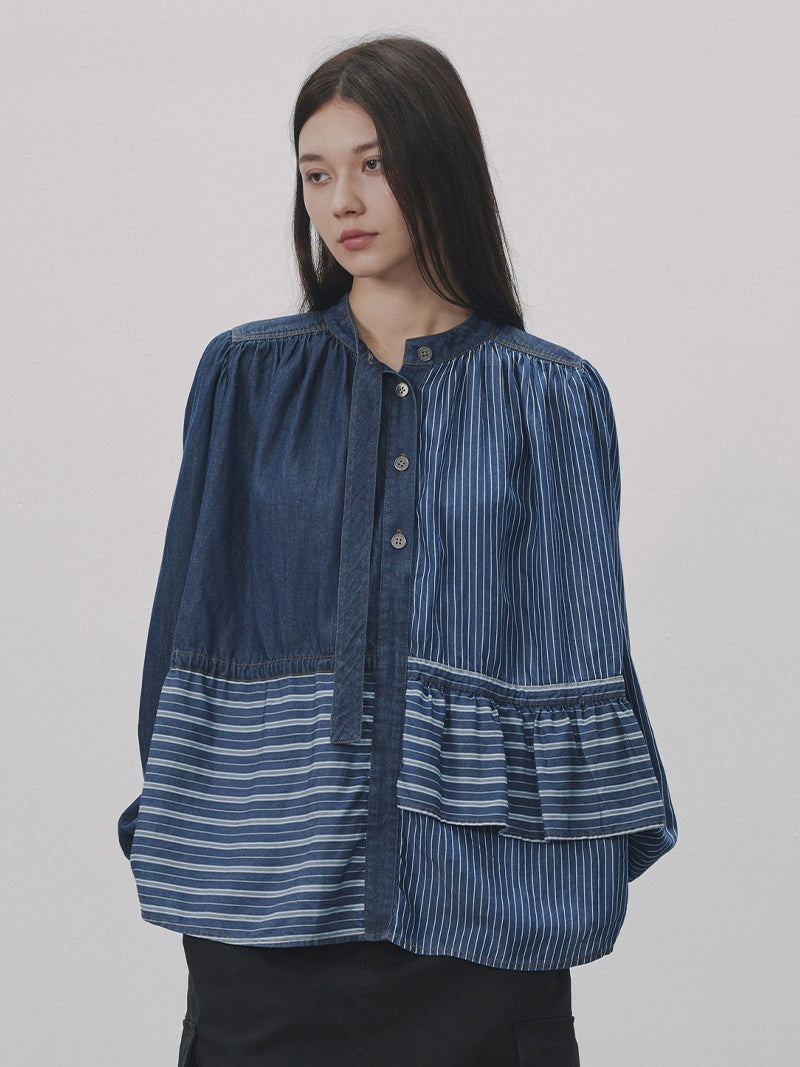 Stripe Border Asymmetri Nichi Hemd