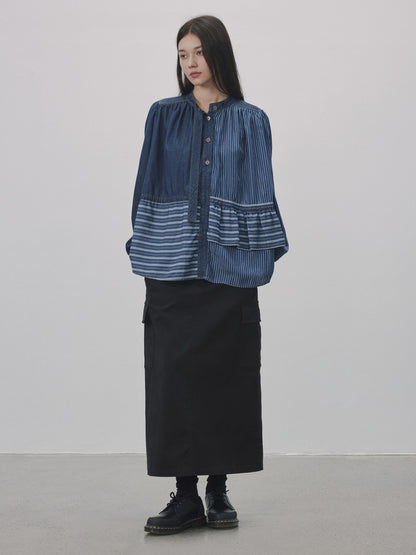 Stripe Border Asymmetri Nichi Hemd