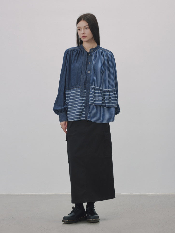 Stripe Border Asymmetri Nichi Hemd