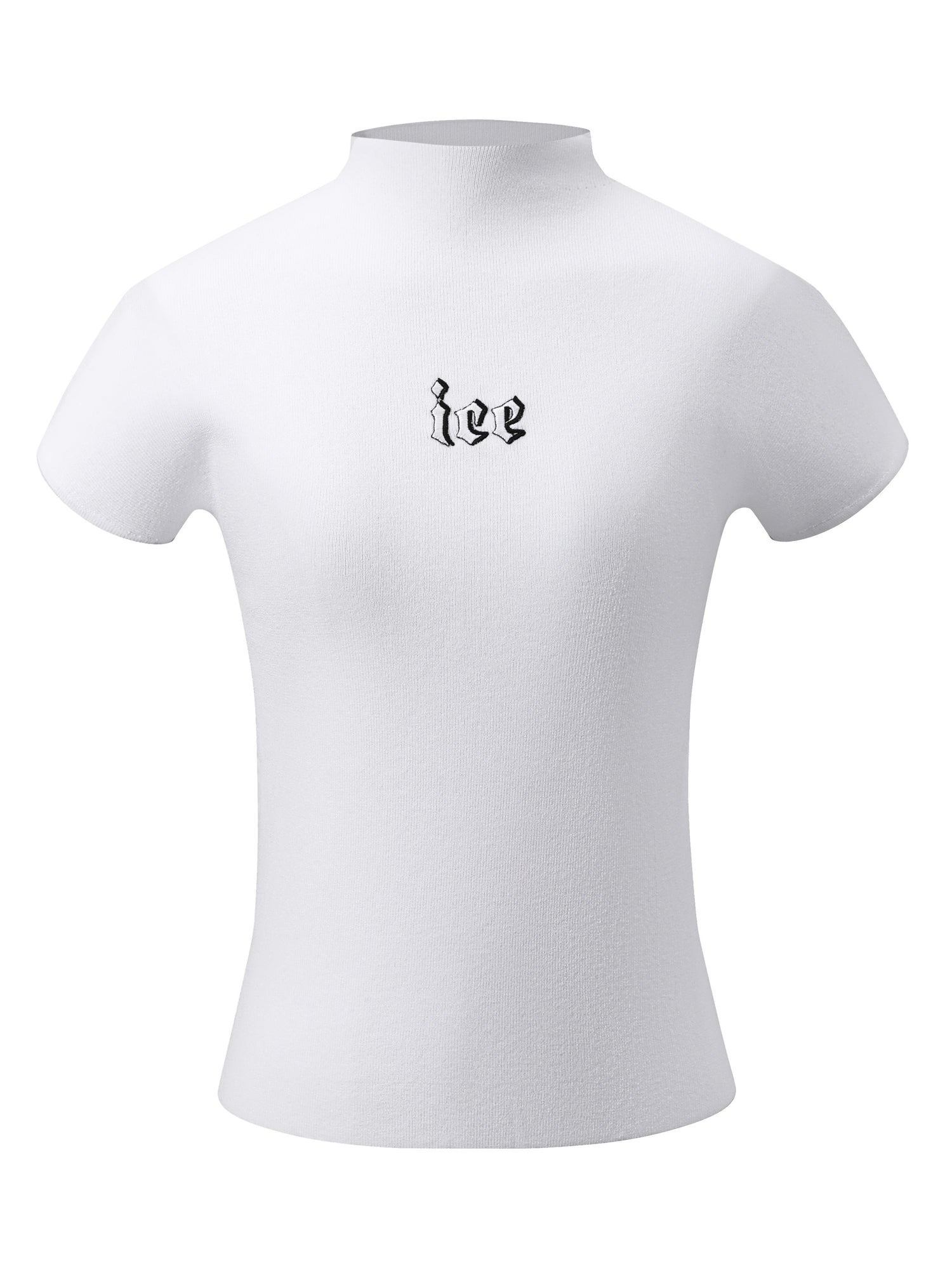 High-Neck Tight Casual Logo Cutsew