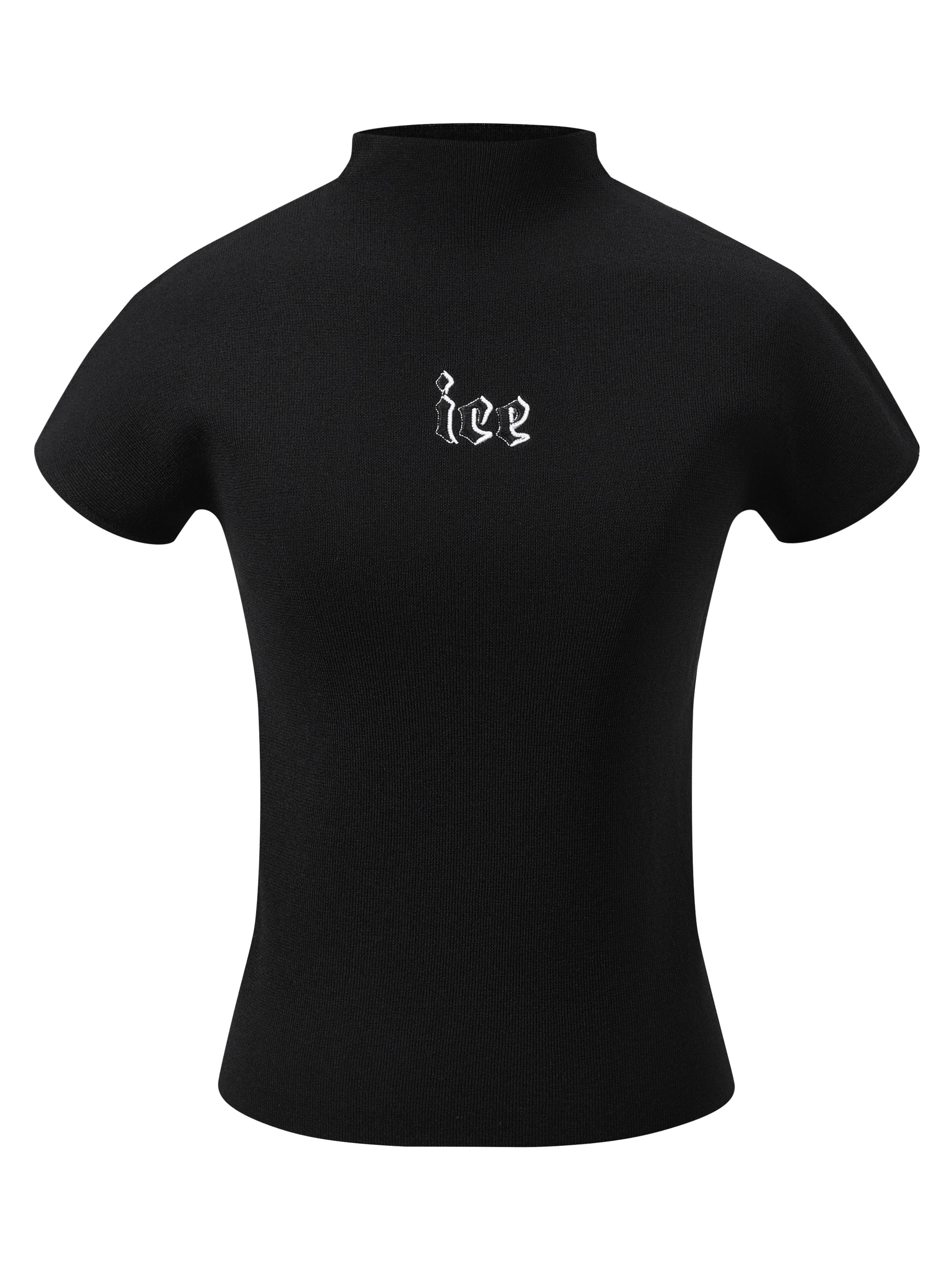 High-Neck Tight Casual Logo Cutsew