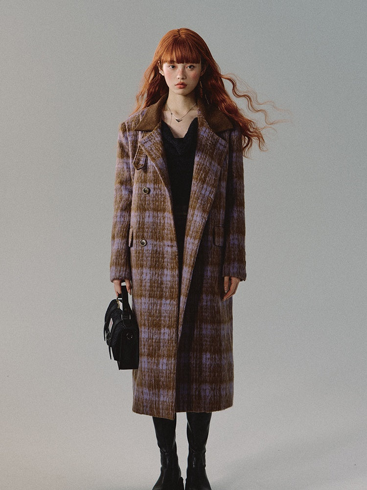 Checked Wool Retro Oversize Chester-Coat