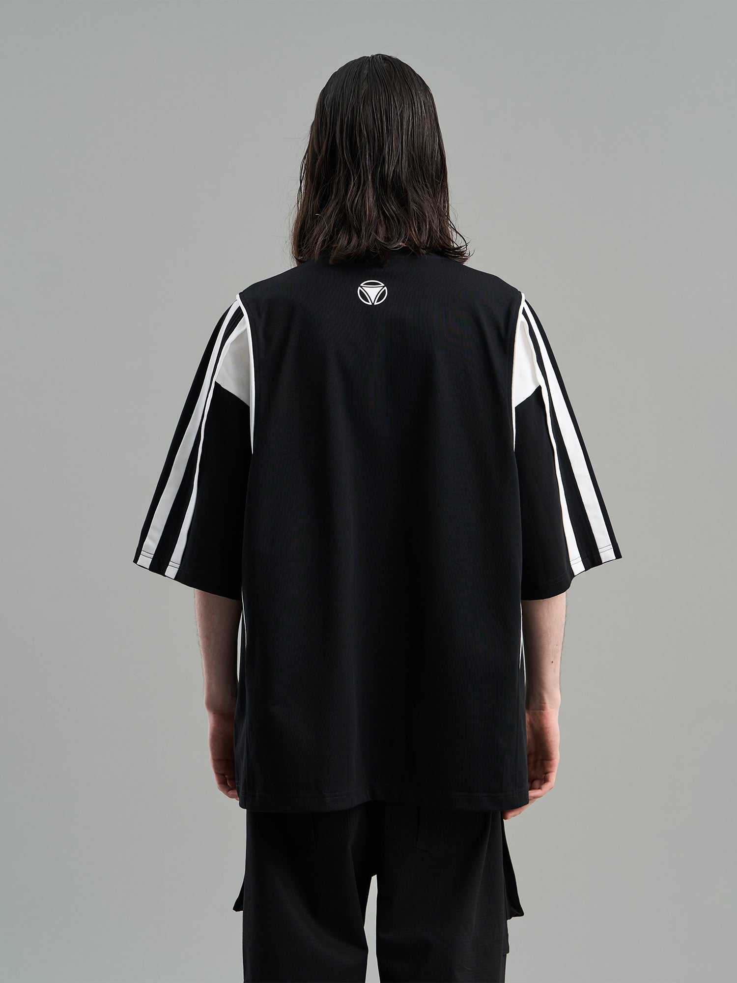 Sporty Side-Line Oversize Bi-Color T-Shirt