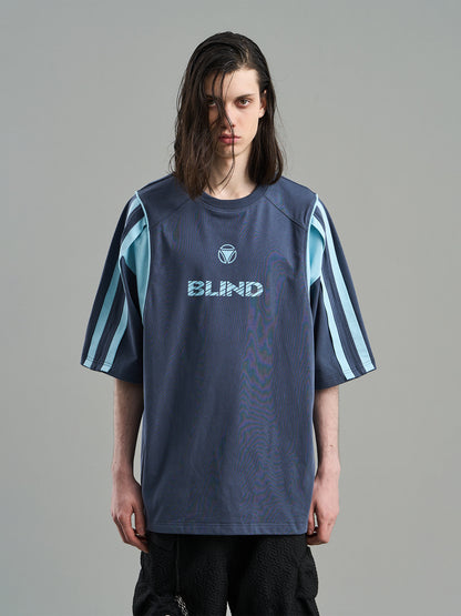 Sporty Side-Line Oversize Bi-Color T-Shirt