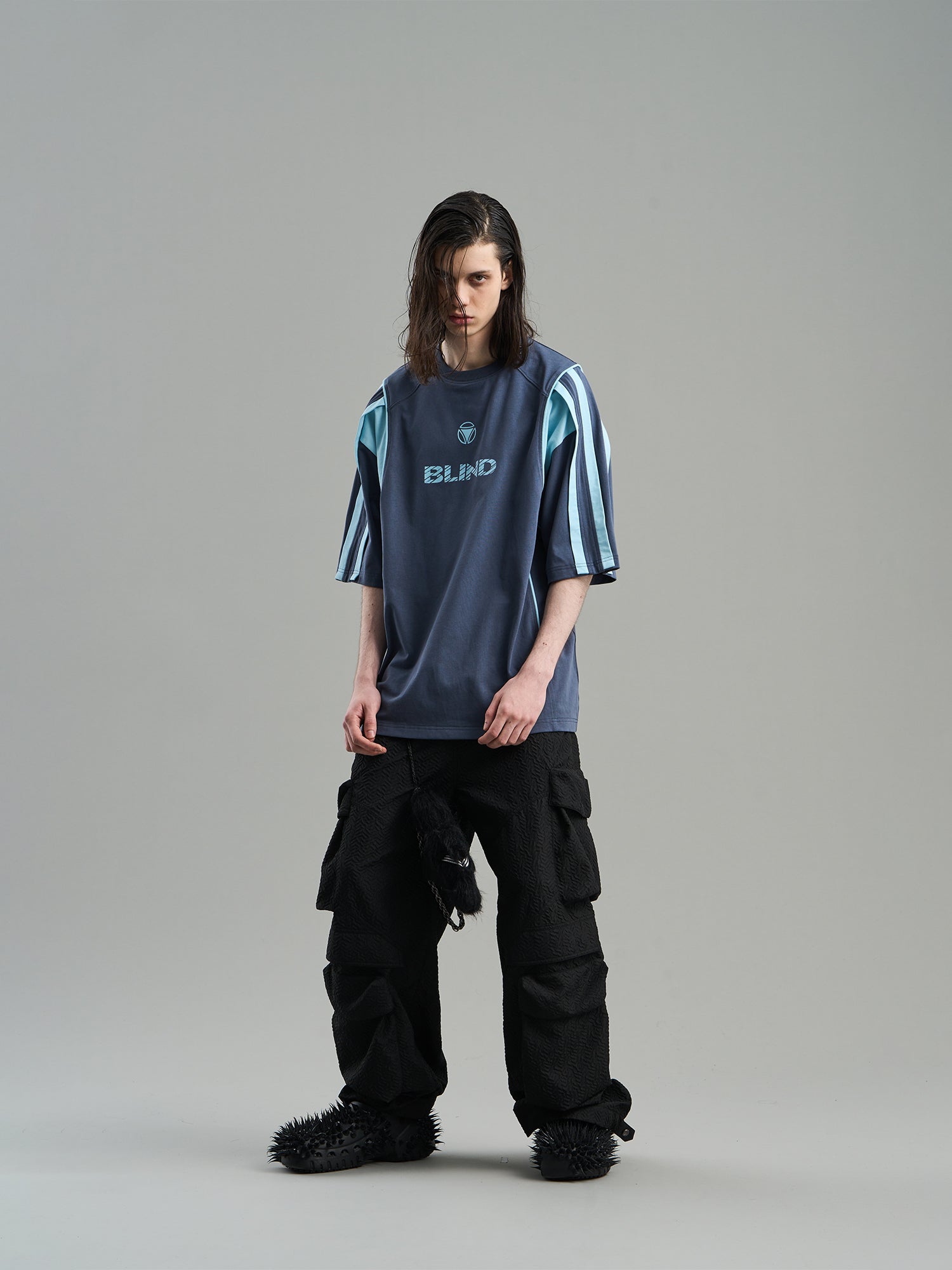 Sporty Side-Line Oversize Bi-Color T-Shirt