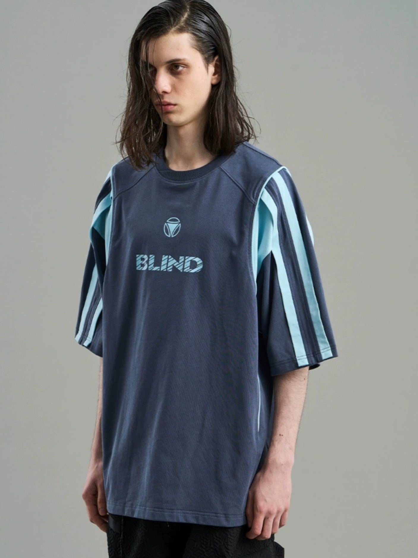 Sporty Side-Line Oversize Bi-Color T-Shirt