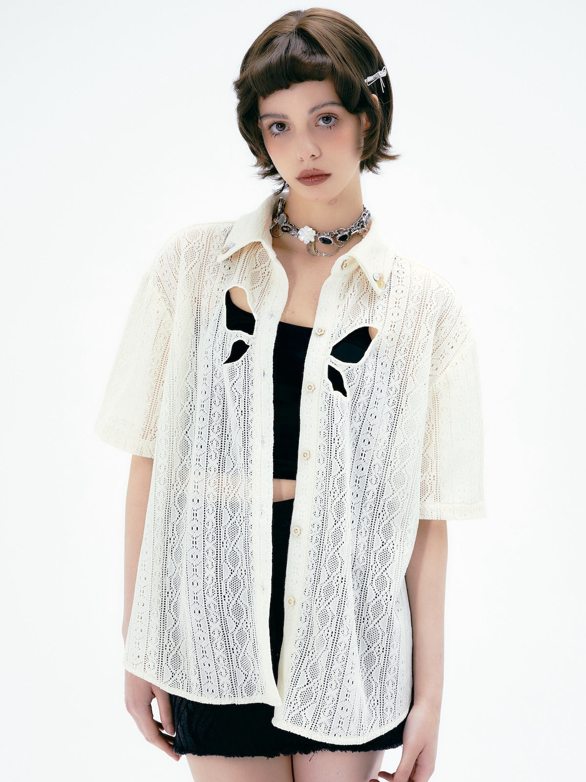 Sheer Nichi Mesh Lace Shirt