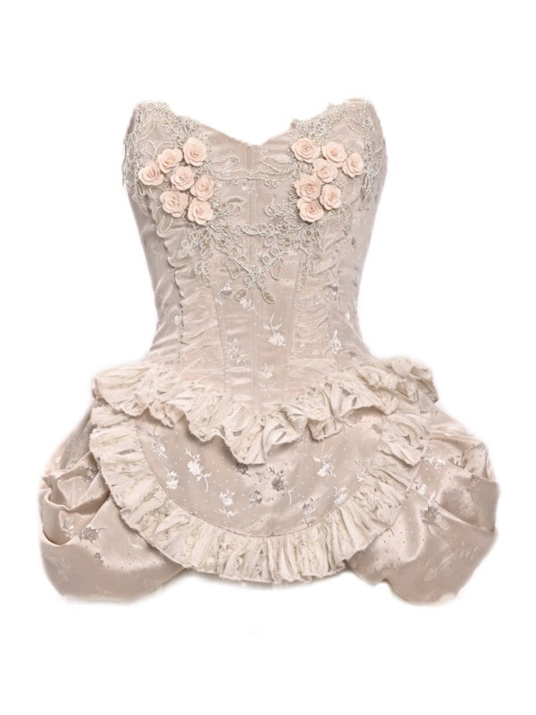 Gothic Lolita Cosplay Blumenspitze Stickerei Bustier &amp; One-Piece