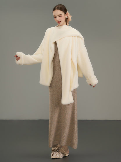 Nichi Wool Elegant Luxury Asymemtry Coat