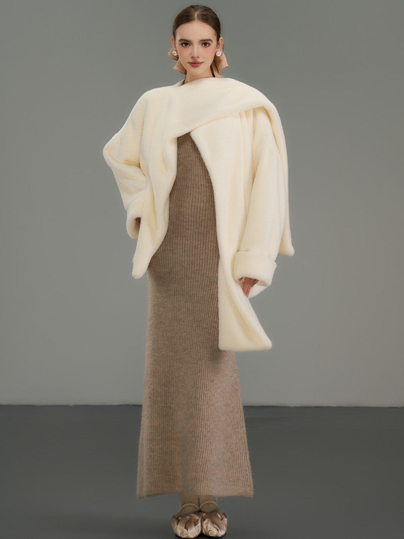 Nichi Wool Elegant Luxury Asymemry Coat