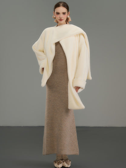 Nichi Wool Elegant Luxury Asymemtry Coat