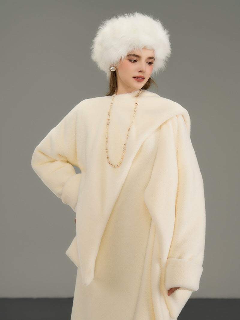 Nichi Wool Elegant Luxury Asymemtry Coat