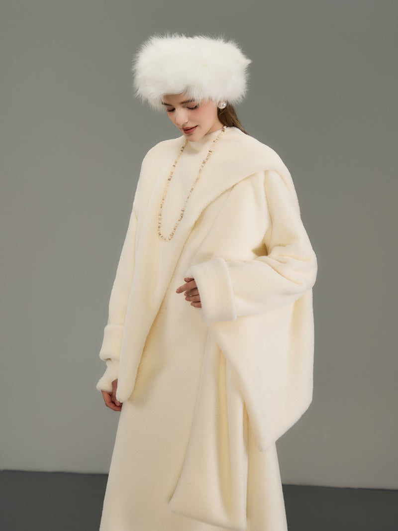 Nichi Wool Elegant Luxury Asymemtry Coat