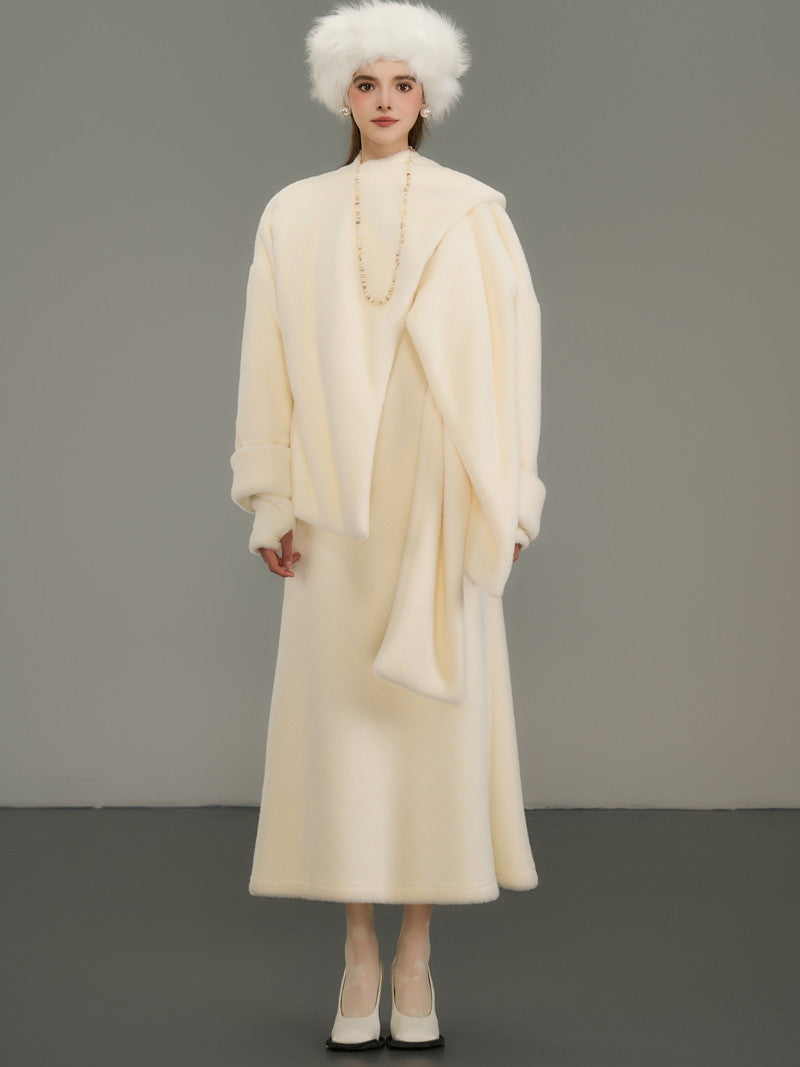 Nichi Wool Elegant Luxury Asymemtry Coat