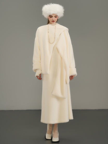 Nichi Wool Elegant Luxury Asymemtry Coat