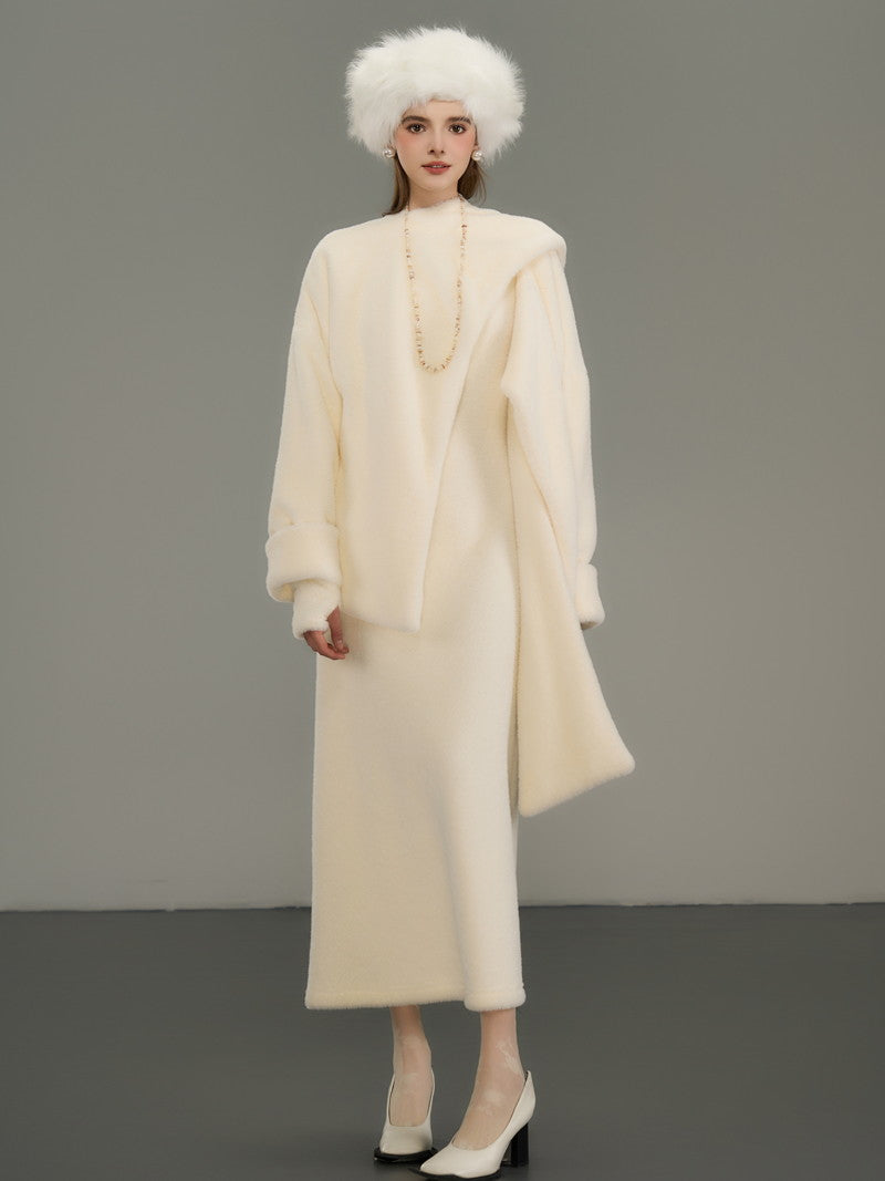 Nichi Wool Elegant Luxury Asymemtry Coat