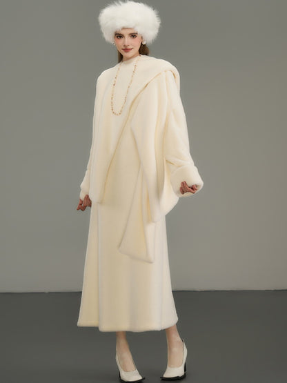 Nichi Wool Elegant Luxury Asymemry Coat