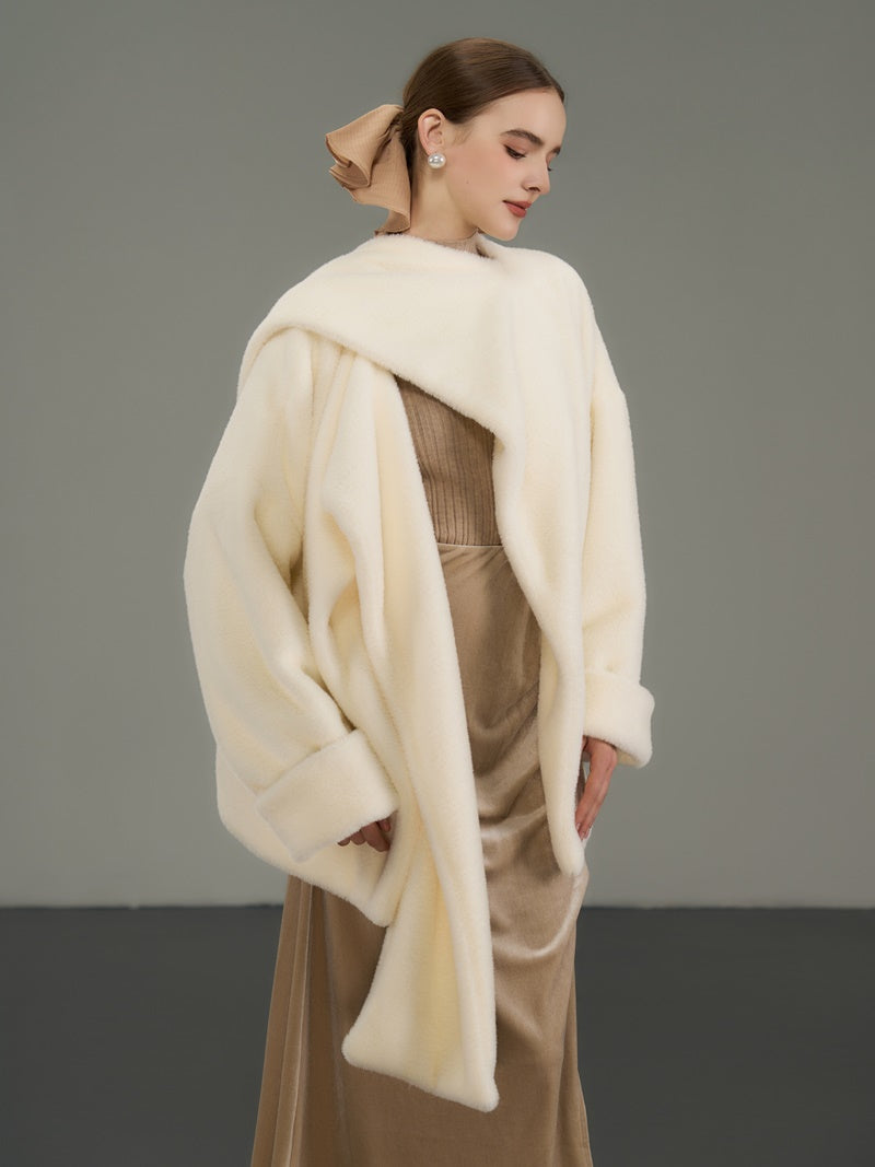 Nichi Wool Elegant Luxury Asymemry Coat